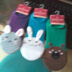 3 Pairs Of Brand New no show socks with animal toes size 5-9 shoe